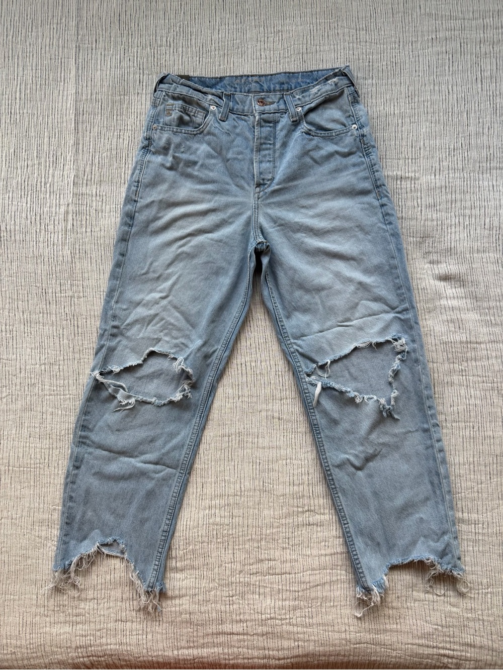 Ariat Light Blue Distressed Straight Leg Jeans